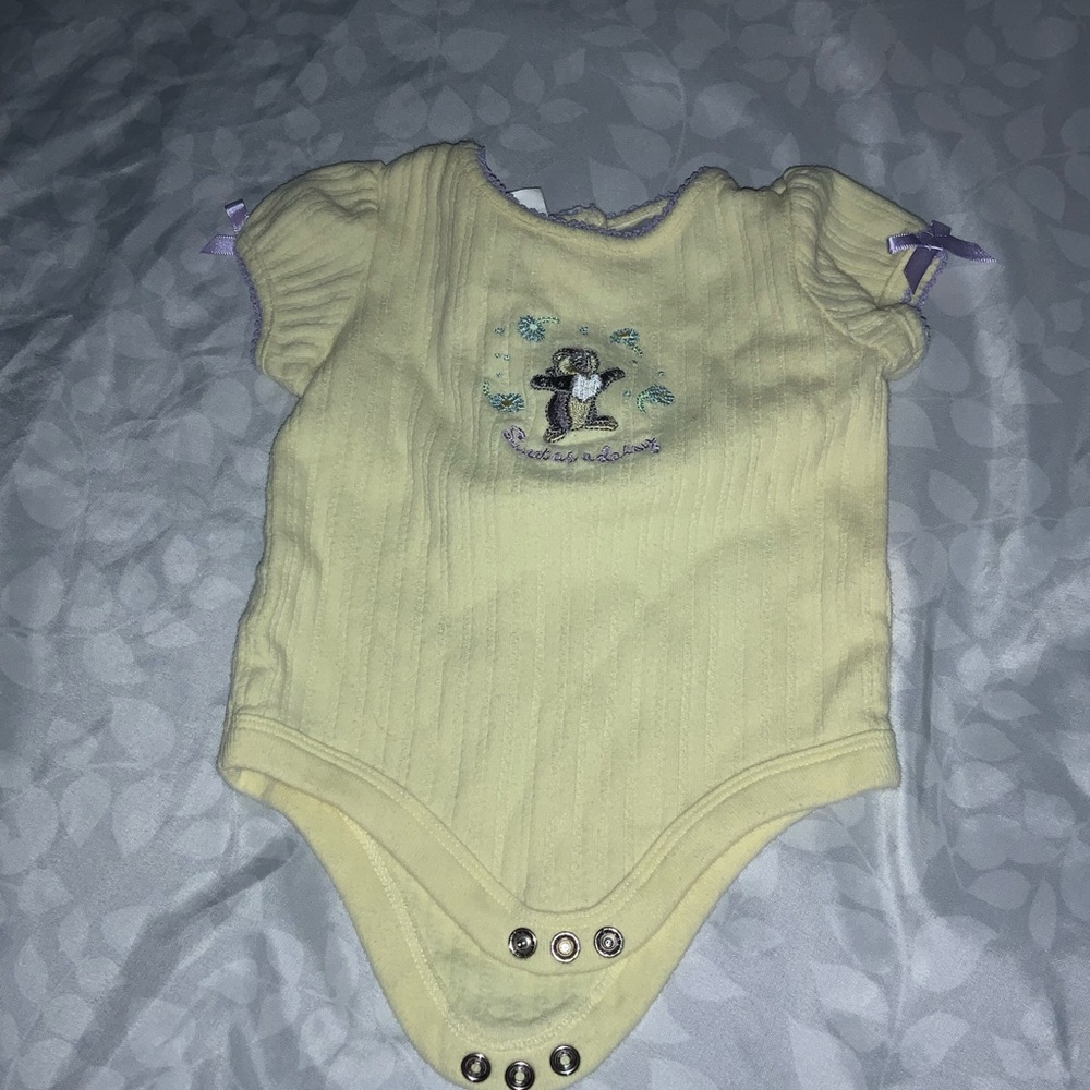 Disney Baby Yellow Bambi Thumper Sweet as a Daisy One Piece Jumper 0- 3 months